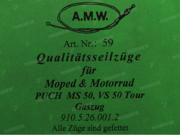 Gaszug Puch MS50 / VS50 Tour Gaszug A.M.W.